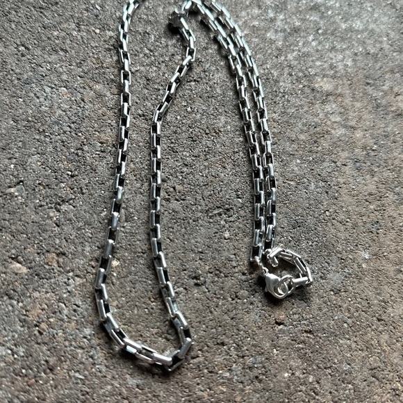 Mens Sterling Silver Link Chain Necklace 24 Inch - Picture 3 of 12